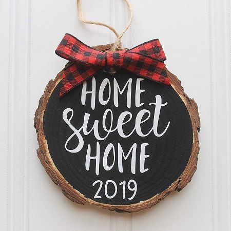 Sweet Home 2021 Wood Slice Christmas Ornament