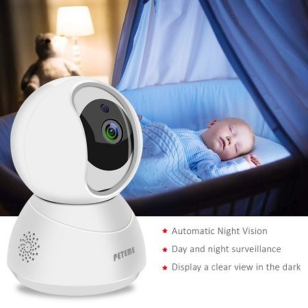 Peteme Baby Monitor 1080P FHD Home WIFI Security Camera Sound/Motion